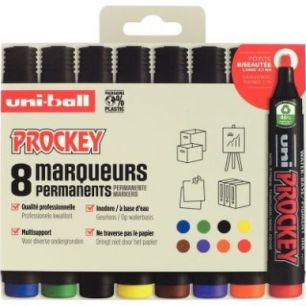 Achetez UNI-BALL Pochette de 8 marqueurs permanent PROCKEY pointe biseautée. Assortis pas cher sur ..