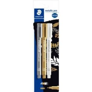 Achetez Blister de 3 marqueurs métallique blanc, or et argent 8323-S BK3 STAEDTLER pas cher sur Ma ..