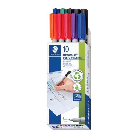 Achetez Pochette de 10 feutres Lumocolor effaçables 0,6mm assortis 316B10 LUMOCOLOR STAEDTLER pas c..