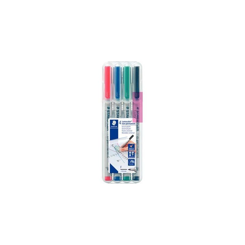 Achetez STAEDTLER Pochette de 4 feutres pour rétroprojection pointe fine encre soluble coloris asso..