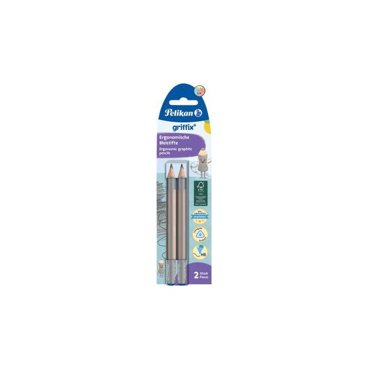 Blister de 2 crayons Griffix HB 300000413 PELIKAN