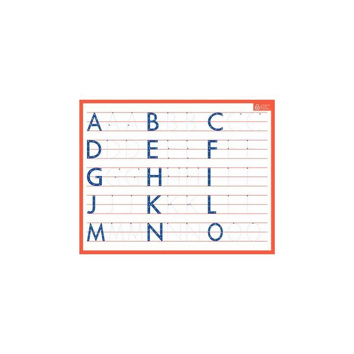 Ardoise effaçable à  sec majuscules PAPARDOISEMAJIMPRI