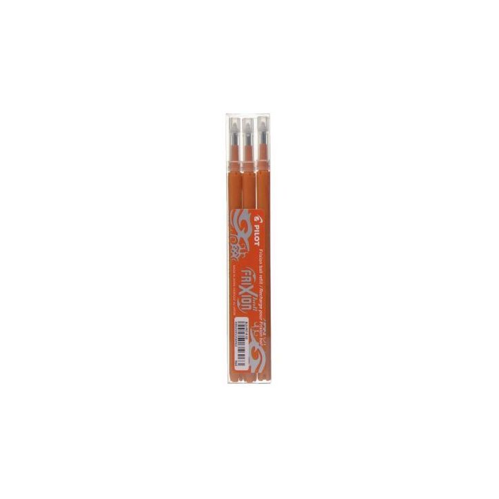 PILOT Set de 3 recharges pour roller FriXion Ball. Pointe moyenne 0,7 mm. Encre Orange