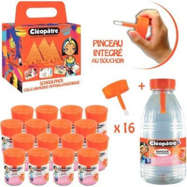 Achetez Valise 16 petits pots adhésive hypoallergénique + recharge 500g KIT16AD80P+AD500-HYP CLEOP..