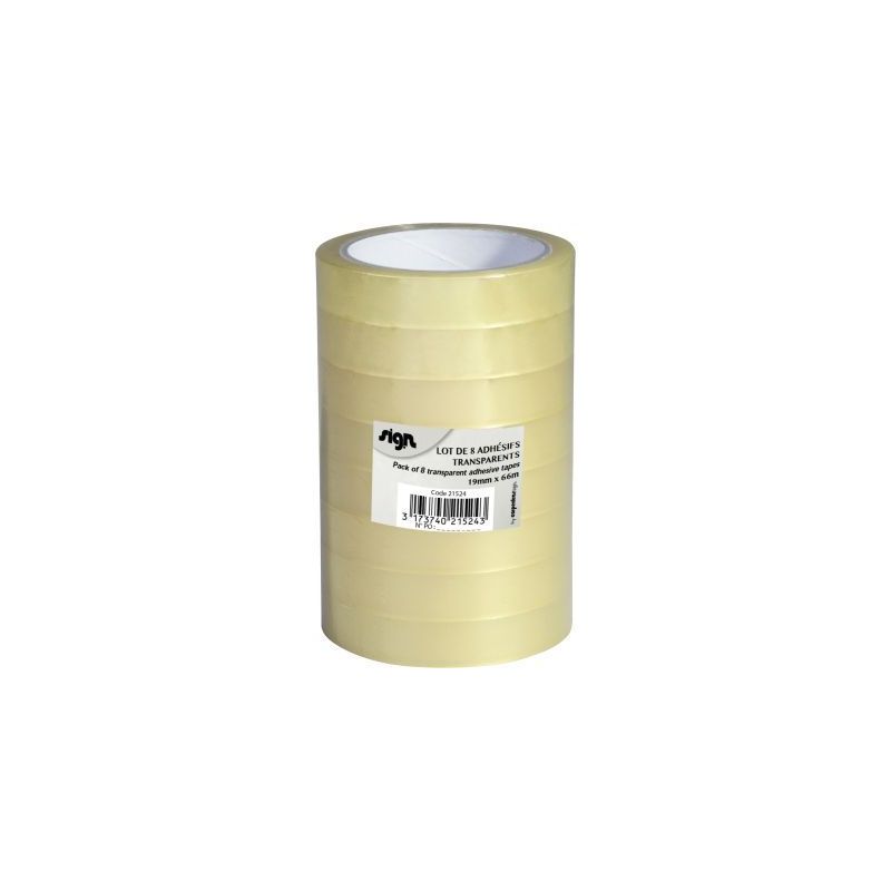 Achetez Tour de 8 rouleaux adhésifs transparent 19x66m SG21524 pas cher sur Ma Rentrée Scolaire Achetez Tour de 8 rouleaux adhésifs transparent 19x66m SG21524 pas cher sur Ma Rentrée Scolaire