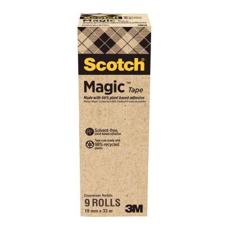 Achetez SCOTCH Boîte de 9 rubans Scotch Magic bague carton recyclé, 19mmx33m pas cher sur Ma Rentr..
