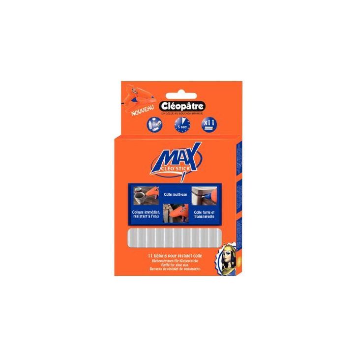 Boîte de 11 bâtons de colle cléo'stick max POMAX11RCT CLEOPATRE
