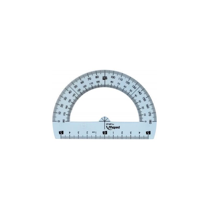 Achetez Rapporteur demi cercle 12 cm, 180° en plastique incassable Gradué en degrés 245910 MAPED ..