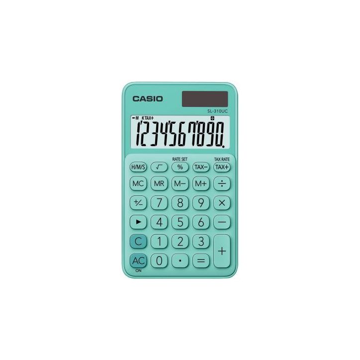 Machine à calculer de poche Casio 10 chiffres SL-310UC vert clair SL-310YC-LG CASIO