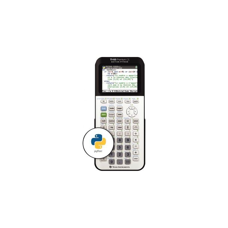Achetez Machine à calculer graphique Texas Instruments TI83 Premium CE Edition Python TI83-TI83PY T..