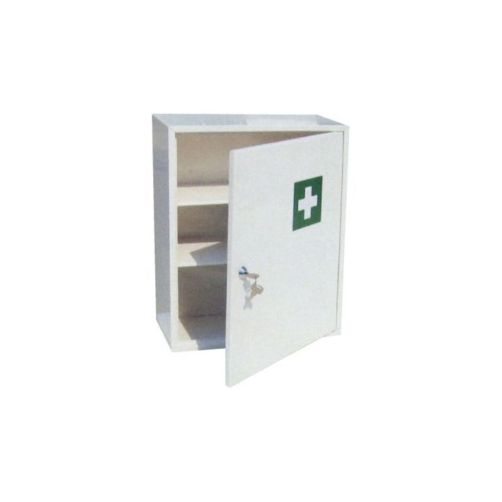 ROSSIGNOL Armoire à  pharmacie acier fermeture à  clef, 2 étagères 1 blaconnet L31 x H45,5 x P14,5 cm Blanc