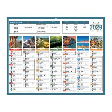 Achetez Calendrier semestriel 7 mois par face Planète 21x26,5cm PAPPLANETEMINI BOUCHUT GRANDREMY pa..
