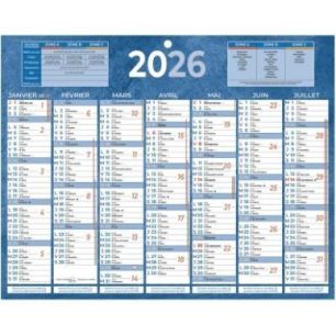 Achetez Calendrier semestriel 7 mois par face 21x26,5cm bleu PAP215B pas cher sur Ma Rentrée Scolai..