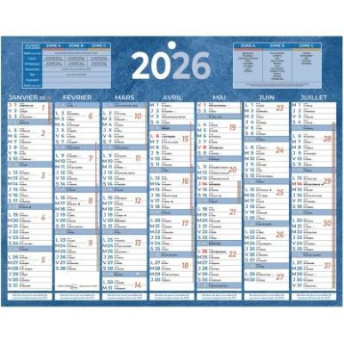 Achetez Calendrier semestriel 7 mois par face 21x26,5cm bleu PAP215B pas cher sur Ma Rentrée Scolai..