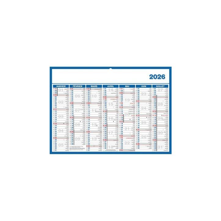 Calendrier semestriel 7 mois par face 19x26,5cm souple PAPDIRECTMINI