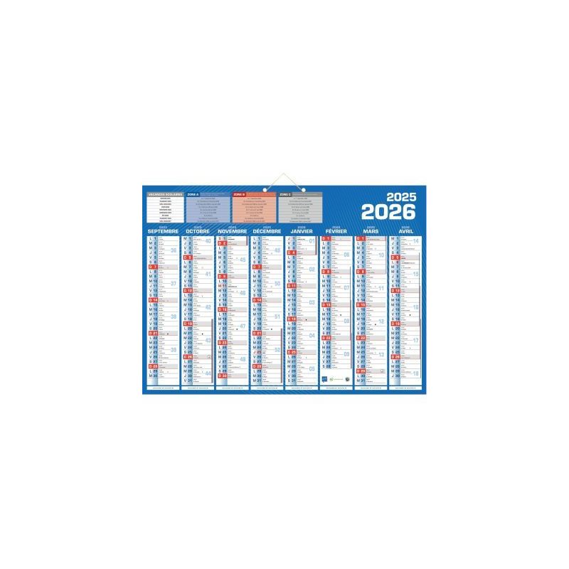 Achetez Calendrier 8 mois sur chaque face 40,5 x 55 cm PAPCLAS16 pas cher sur Ma Rentrée Scolaire