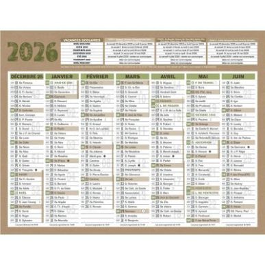 Achetez Calendrier semestriel 7 mois par face Natura 13,5x17,5cm PAPNATMICRO BOUCHUT GRANDREMY pas c..