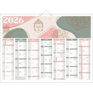 Achetez Calendrier semestriel 7 mois par face Zen 40,5x55cm PAPZEN BOUCHUT GRANDREMY pas cher sur Ma..