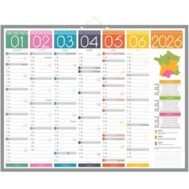 Achetez Calendrier semestriel 6 mois par face Tendance 43x55cm PAPTENDANCE BOUCHUT GRANDREMY pas che..