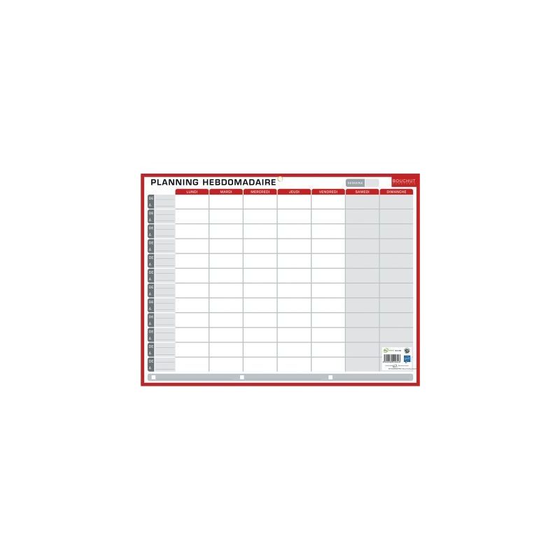 Achetez Planning rigide hebdomadaire et annuel 32x42cm PAPPLANREMBEFFMED BOUCHUT GRANDREMY pas cher ..