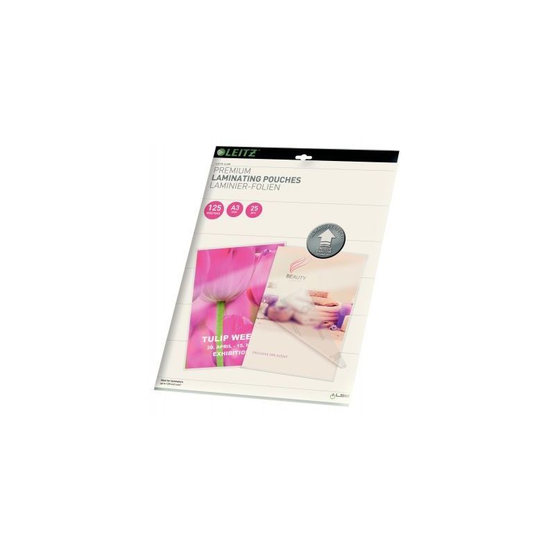 Achetez Paquet de 25 pochettes pour plastification à chaud Leitz Ilam UDT A3 125µ 74890000 LEITZ p.. Achetez Paquet de 25 pochettes pour plastification à chaud Leitz Ilam UDT A3 125µ 74890000 LEITZ p..