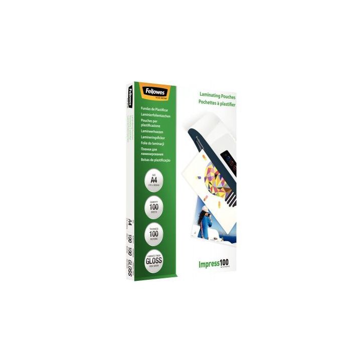 Boîte de 100 pochettes de plastification A4 100 microns 5351111 FELLOWES