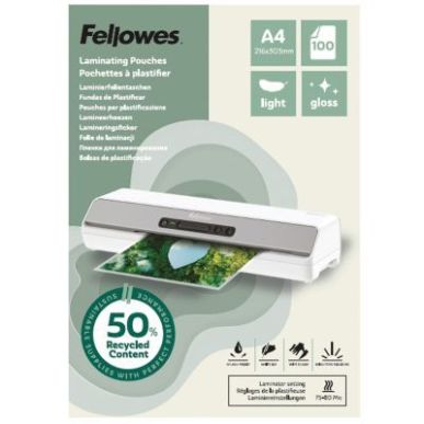 Achetez Boîte de 100 pochettes de plastification brillantes A4 80 microns 100142987 FELLOWES pas ch..