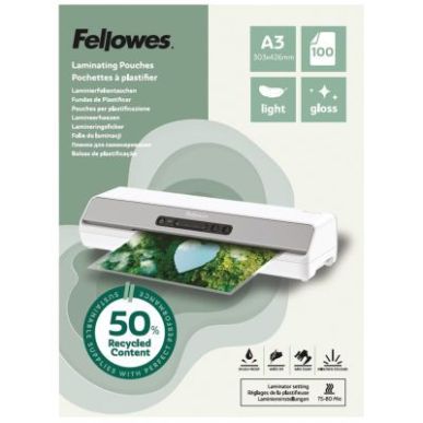 Achetez Boîte de 100 pochettes de plastification brillantes A3 80 microns 100142988 FELLOWES pas ch..