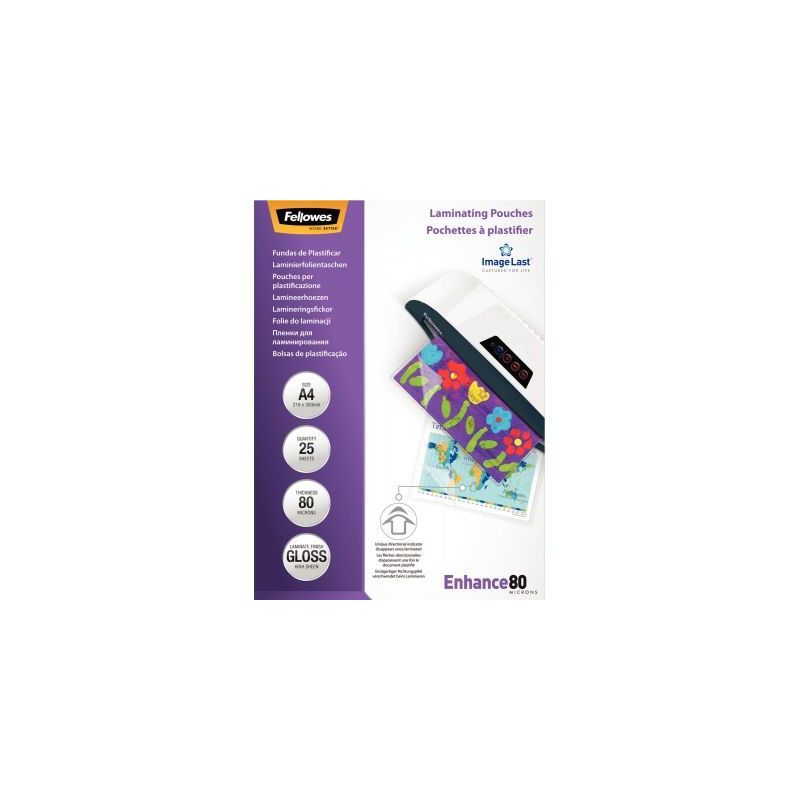 Achetez Pack de 25 pochettes  à plastifier A4 80 microns 5396205 FELLOWES pas cher sur Ma Rentrée ..