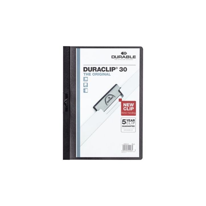 Paquet de 5 chemises  DURACLIP 3mm noir 222701 DURACLIP DURABLE