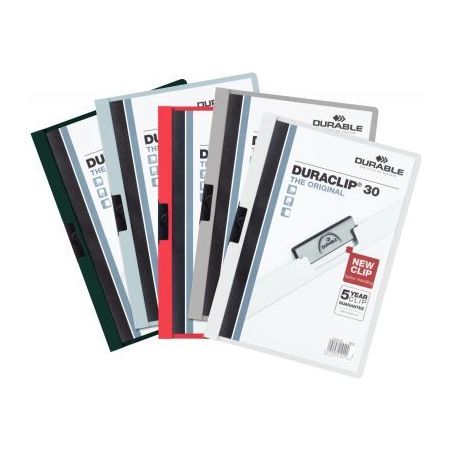 Achetez Carton de 25 chemises de présentation à clip Duraclip. Format A4. Dos 3 mm. 5 couleurs ass..