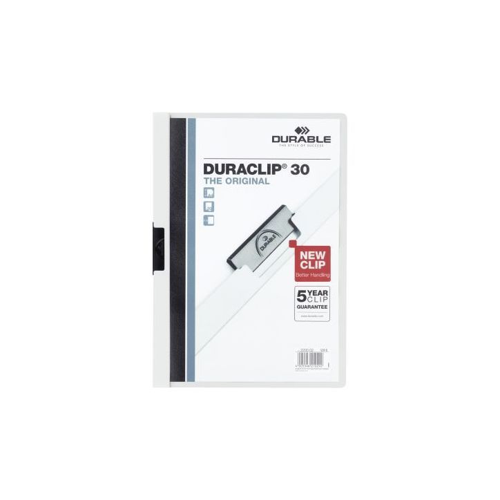 Paquet de 5 chemises  DURACLIP 3mm blanc 222702 DURACLIP DURABLE