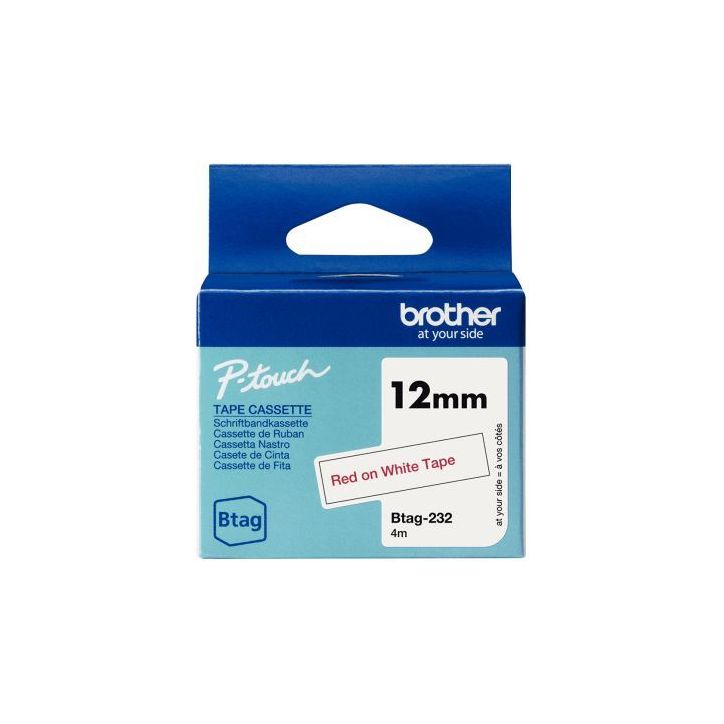 Recharge Brother BTAG rouge sur blanc 12 mm BRSPRBTAG232 BROTHER