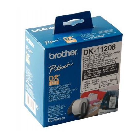 Achetez Rouleau de 400 étiquettes autocollantes blanches prédécoupées d'adressage 38 x 90 mm DK1..