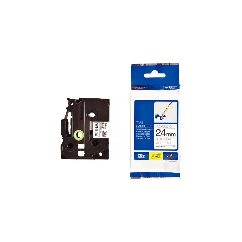 Achetez Recharge Brother TZE noir sur blanc 24 mm BRSPRTZEFX251 BROTHER pas cher sur Ma Rentrée Sco..