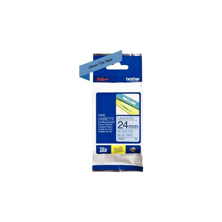 Recharge de ruban Brother TZe noir et bleu 24 mm TZe551 BROTHER