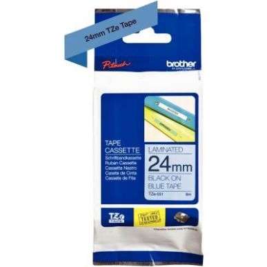 Achetez Recharge de ruban Brother TZe noir et bleu 24 mm TZe551 BROTHER pas cher sur Ma Rentrée Sco..