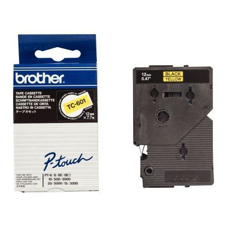 Achetez Ruban BROTHER TC noir sur jaune 12 mm BRSPRTC601F1 BROTHER pas cher sur Ma Rentrée Scolaire