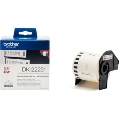 Achetez Ruban continu adhésif 62 mm x 15,24 m noir et rouge sur blanc DK22251 BROTHER pas cher sur ..