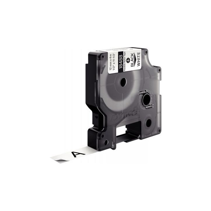 Recharge DYMO pour titreuse Rhino 12mm x 3,5m noir sur blanc 18488 DYMO