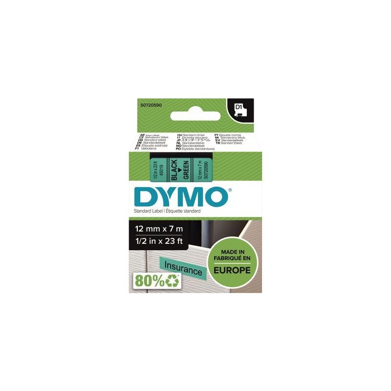 Achetez Recharge DYMO D1 12 mm x 7 m impression noir support vert S0720590 DYMO pas cher sur Ma Rent.. Achetez Recharge DYMO D1 12 mm x 7 m impression noir support vert S0720590 DYMO pas cher sur Ma Rent..