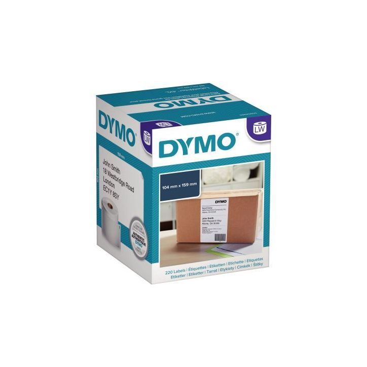 Boite de 1 rouleau de 220 étiquettes expédition 104 x 159 mm pour imprimante Laberwriter S0904980 DYMO