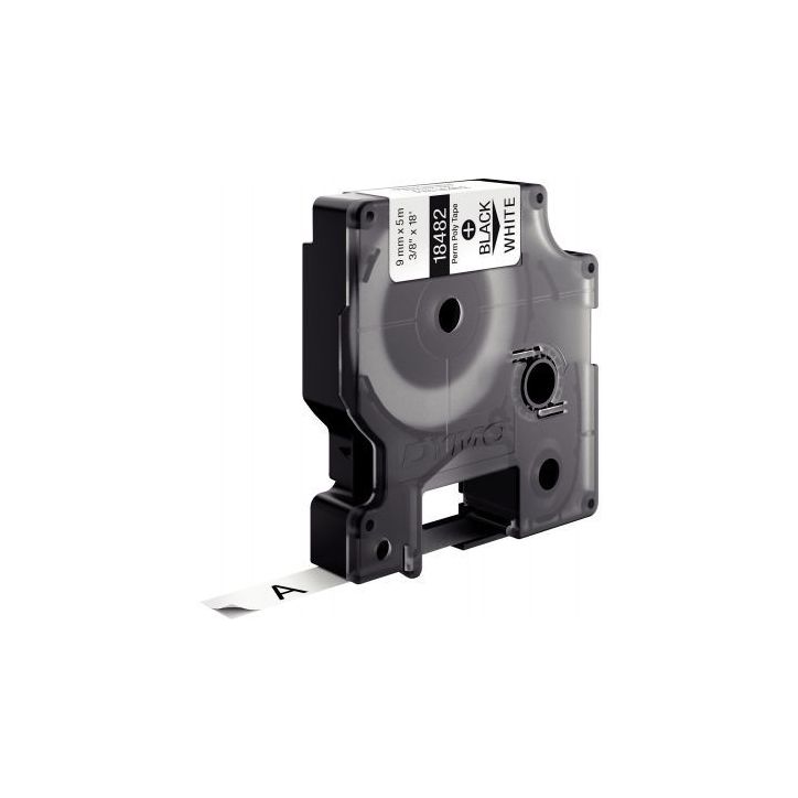 Recharge DYMO pour titreuse Rhino 9mm x 5,5m noir sur blanc 18482 DYMO