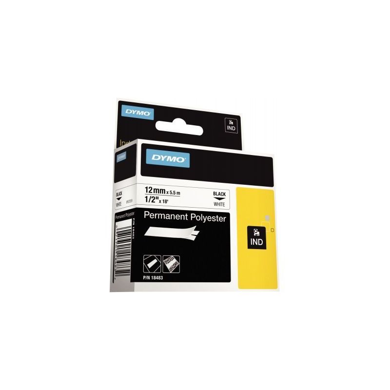 Achetez Recharge DYMO pour titreuse Rhino 12mm x 5,5m noir sur blanc 18483 DYMO pas cher sur Ma Rent..
