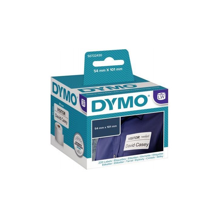 Boite de 1 rouleau de 220 étiquettes expédition / badge 54 x 101 mm S0722430 DYMO