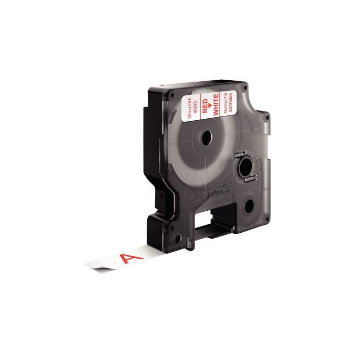 DYMO Ruban D1 Rouge/Blanc 12MMX7M pour 1000/1000+/2000/3500/4500/5000/5516