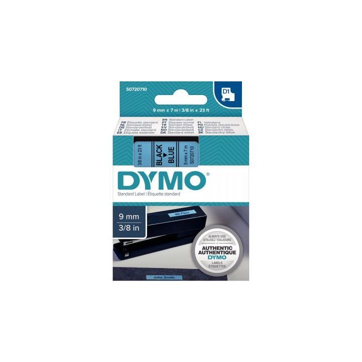 DYMO Ruban D1 Noir/Bleu 9MMX7M pour 1000/1000+/2000/3500/4500/5000/5507