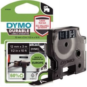 Achetez Recharge DYMO D1 12 mm x 3 m impression blanc support noir 1978365 DYMO pas cher sur Ma Rent..