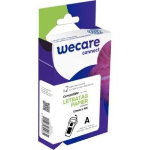 Achetez Pack de 2 letratag papier  noir sur blanc 12 x 4 m compatible K80006W4 WECARE ARMOR pas cher..