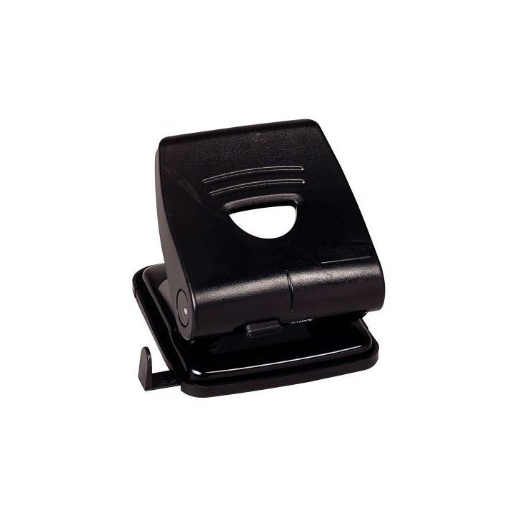 Perforateur 2 trous. Capacité 30 feuilles. Ecart 8 cm. à¸6mm. Réglette. Coloris Noir et Gris.